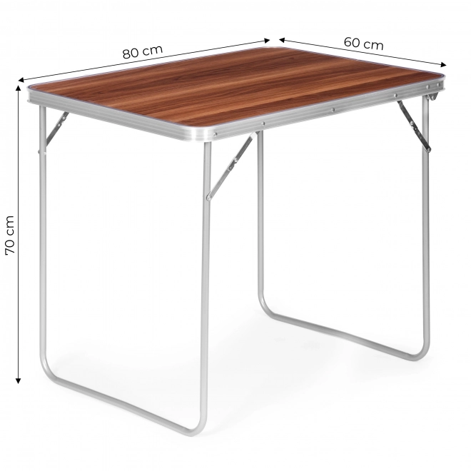 Tourist table picnic folding table top 80x60 cm brown