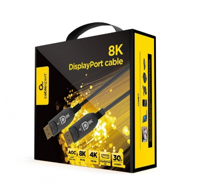 Premium 8K DisplayPort Fiber Optic Cable 30m
