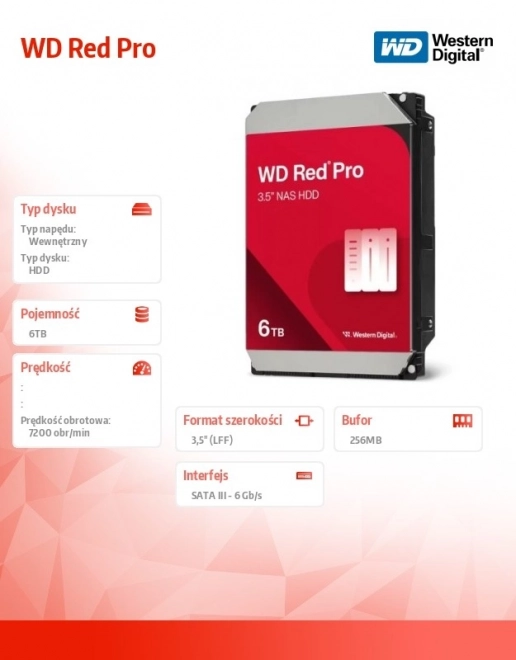 Disco rigido WD Red Pro 6TB per NAS