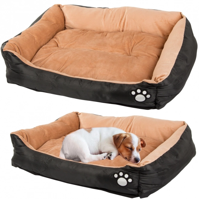 Black dog bed with comfortable padding