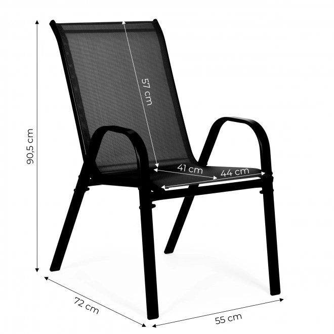 Set of Garden Chairs for Patio or Balcony Black by MultiGarden