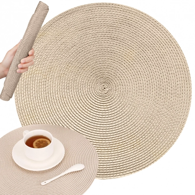 Round Woven Placemats Cream