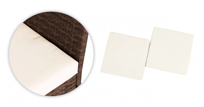 Garden furniture set with rattan look – bench, table, chairs brown MultiGarden