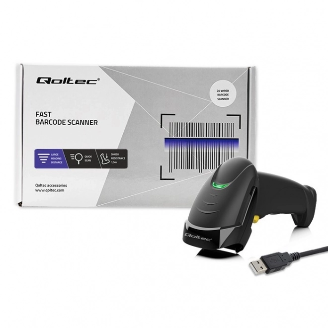 Black laser barcode scanner 1D and 2D