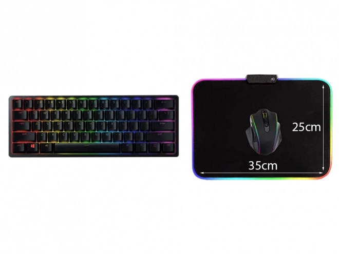 Tappetino per mouse da gioco con LED RGB 35x25 cm