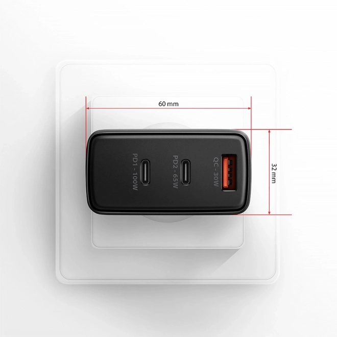 Axagon travel charger GaN 100W
