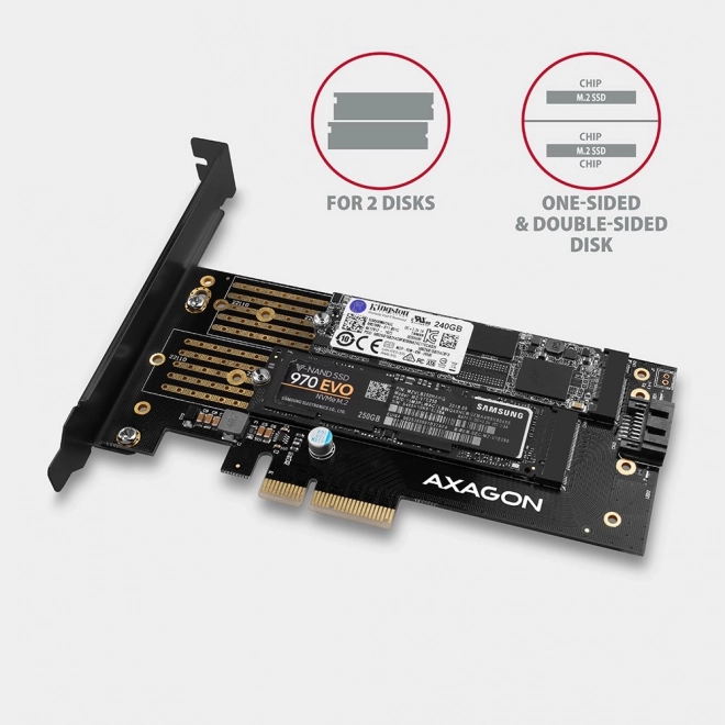 Axagon pcem2-d belső adapter PCIe x4 kártyához