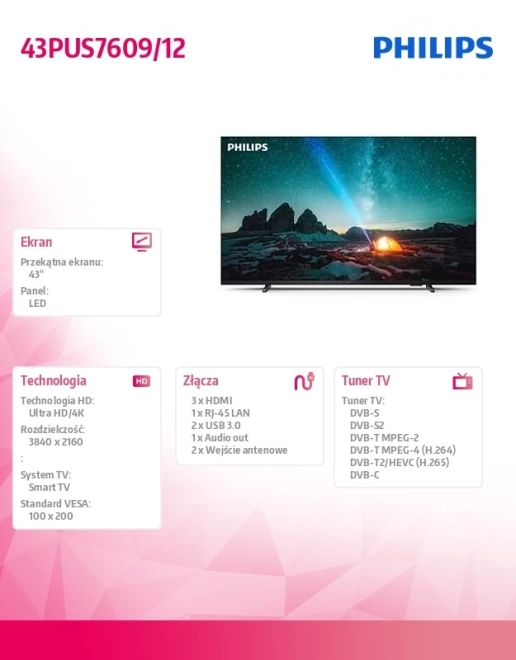 43-inch LED TV 43PUS7609/12
