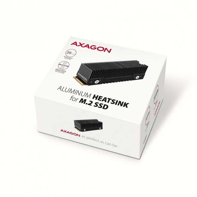 CLR-M2XT Pasivní hliníkový chladič pro M.2 SSD, ALU kryt, silikonové tepelné podložky, výška 24 mm