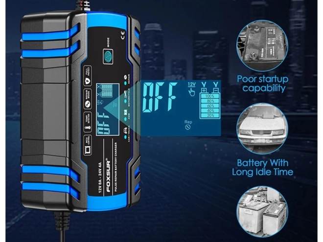 Caricabatterie Automobilistico Automatico con Funzione Riparazione Batterie