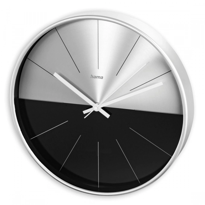 Wall Clock Sicily Silver and Black