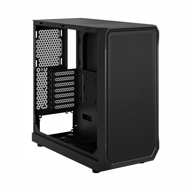 Black computer case with transparent side panel