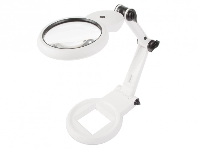 Desktop magnifying glass for jewelers with LED lighting and USB power