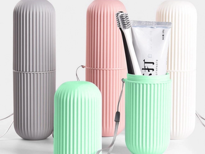 Travel Toothbrush and Toothpaste Case Organizer