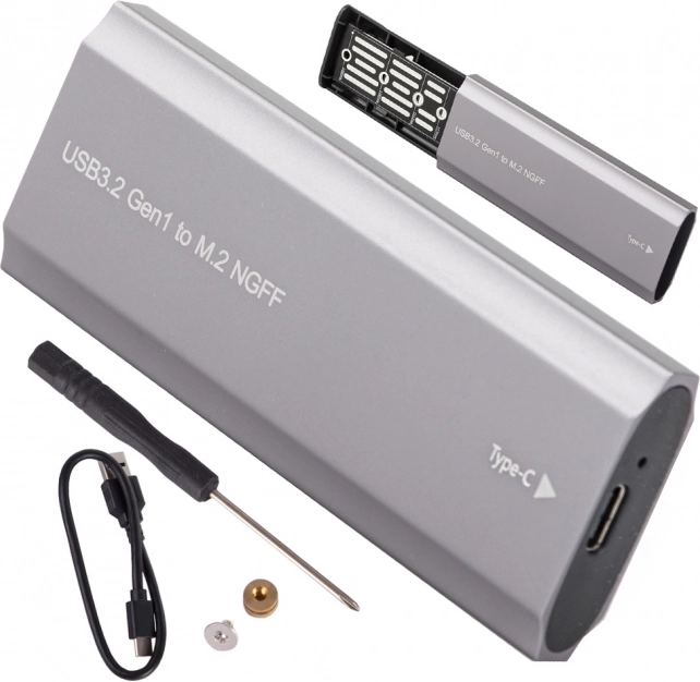 Box esterno per SSD M.2 SATA NGFF con USB‑C (USB 3.2 Gen1)