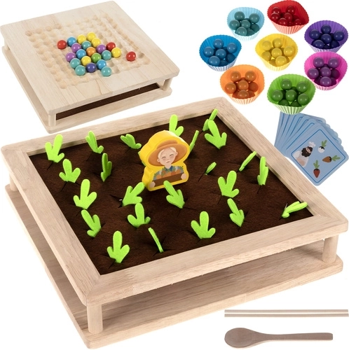 Jeu en bois 2-en-1 ferme avec perles KRUTZZEL