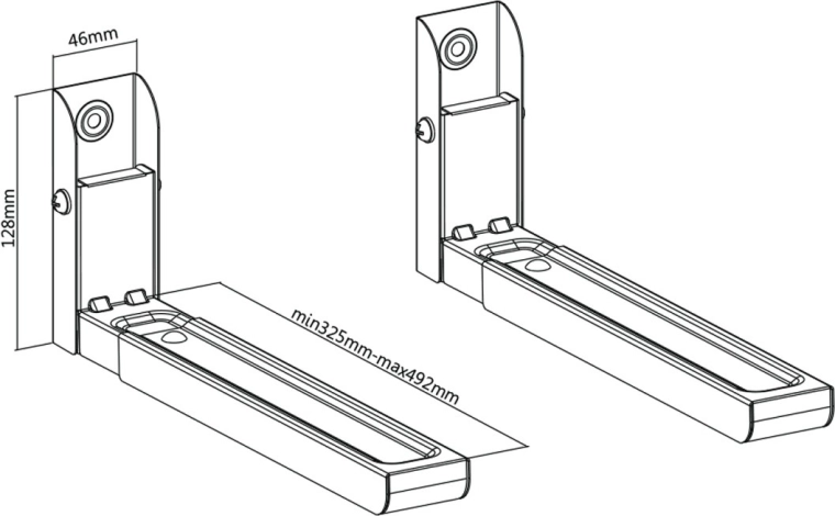 Nastaviteľné ramená 325–492 mm