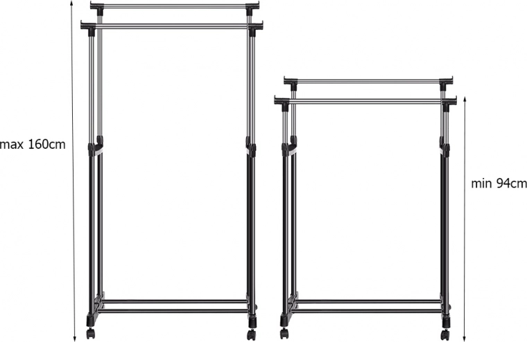 Teleskopická výška 94–160 cm