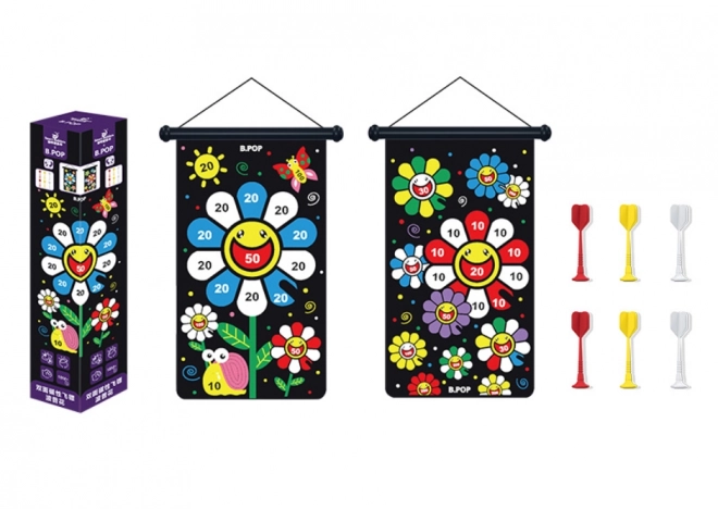 Magnetic Dart Game Set with Colorful Flower Design
