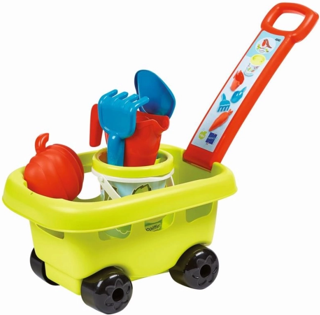 Everything needed for sand play in one cart