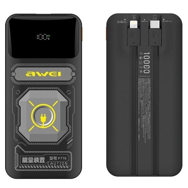 Powerbank AWEI with Built-in Cables