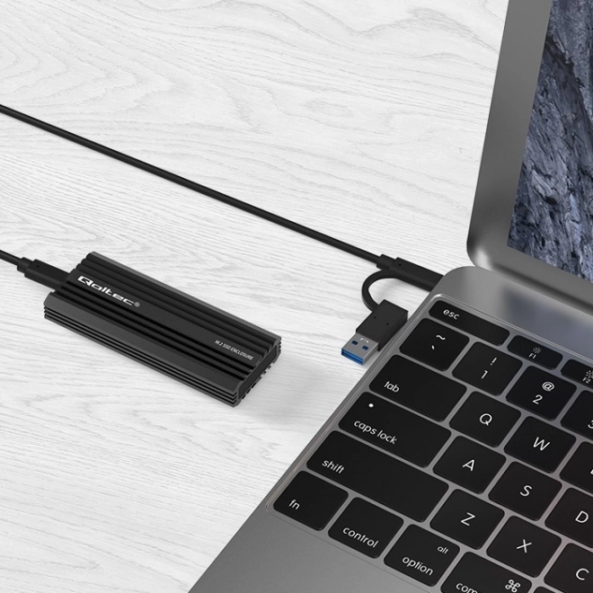 Portable ssd enclosure for m.2 drives by Qoltec