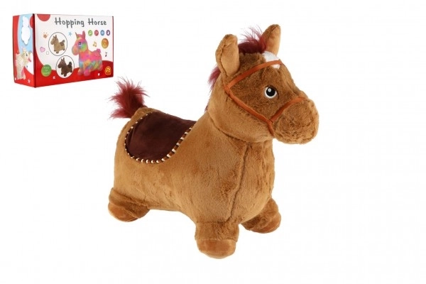 Bouncing Horse Plush Brown with Sound