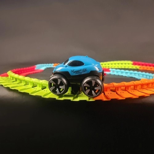 Pista da corsa flessibile con auto LED