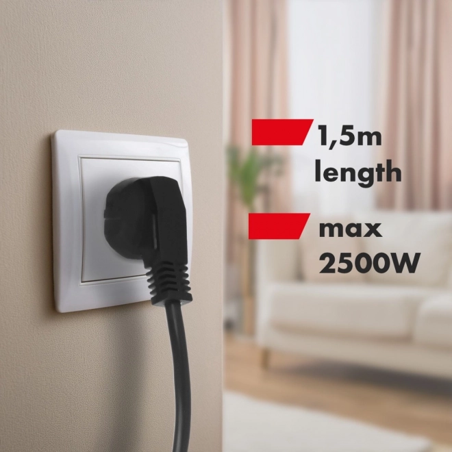 Prodlužovací kabel 1,5 m 250VAC 10A 4 zásuvky MCE508 B USB-C Quick charge 2.0 port IP20