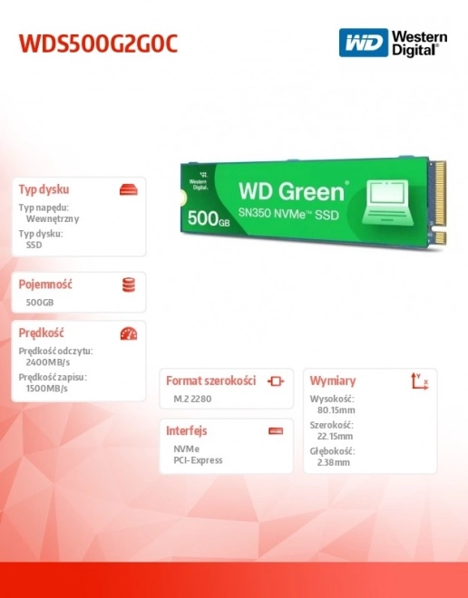Fast SSD Storage Green 500GB by Western Digital