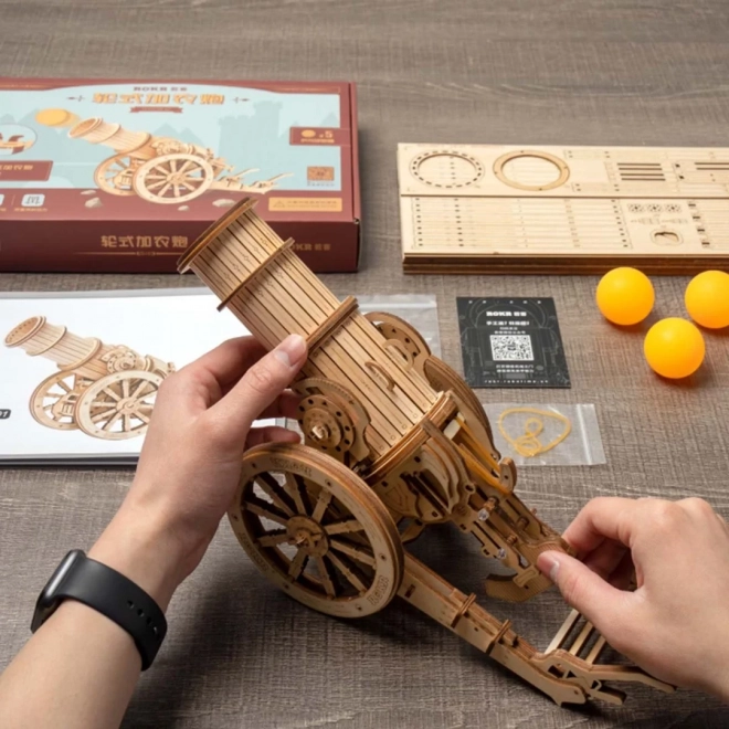 Puzzle 3D di legno Robotime Rokr Cannone d'Assedio Medievale