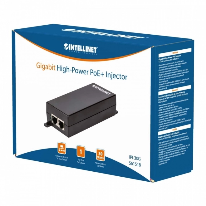 Gigabit PoE+ Injector Intellinet 30W 1x RJ45