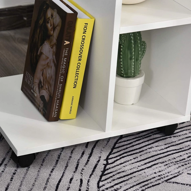 Coffee Table on Wheels with Organizer