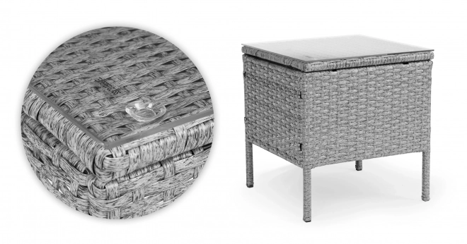 Garden furniture set with rattan look – table and chairs grey MultiGarden