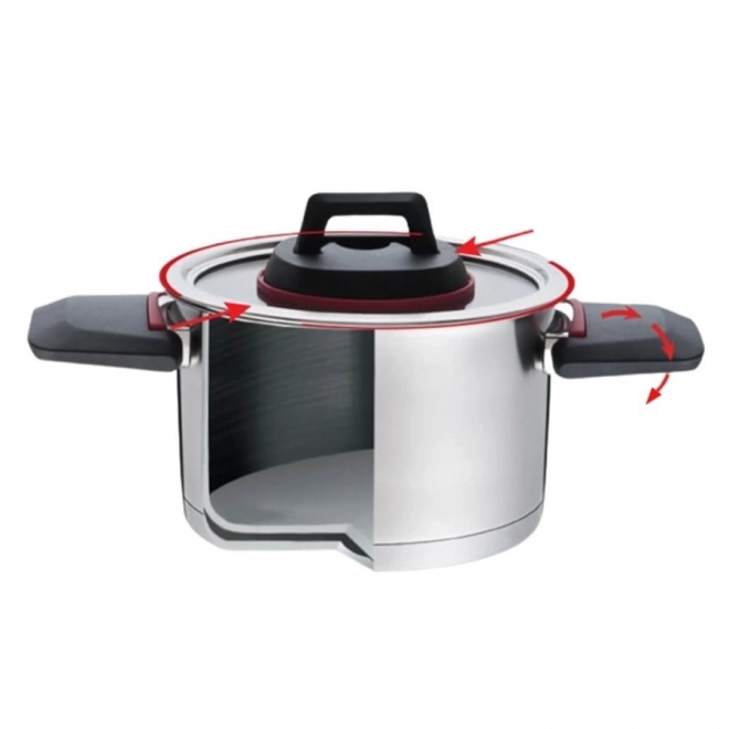 Stainless Steel Pot With Folding Handles