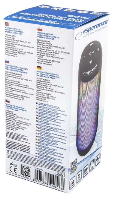 Altoparlante Bluetooth con LED Esperanza FADO