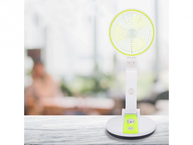 Přenosný skládací ventilátor s LED světlem