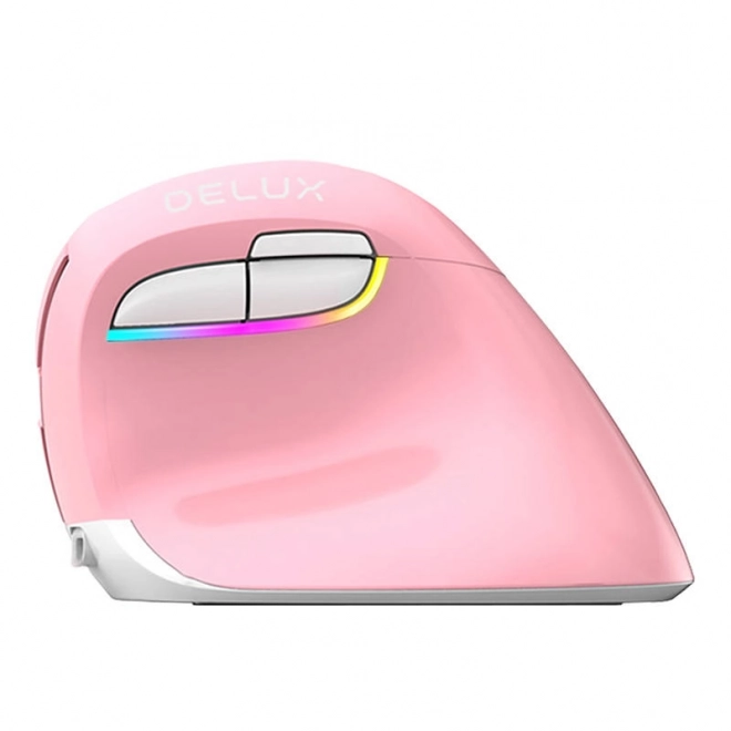 Delux M618 Mini Wireless Vertical Mouse Pink