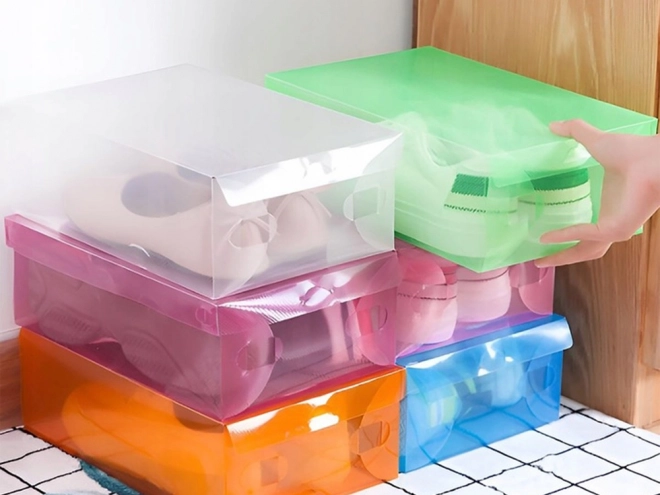 Multicolor Transparent Shoe Boxes 10pcs