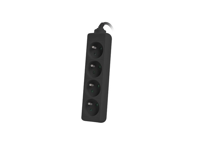 Black Power Strip with 4 Outlets