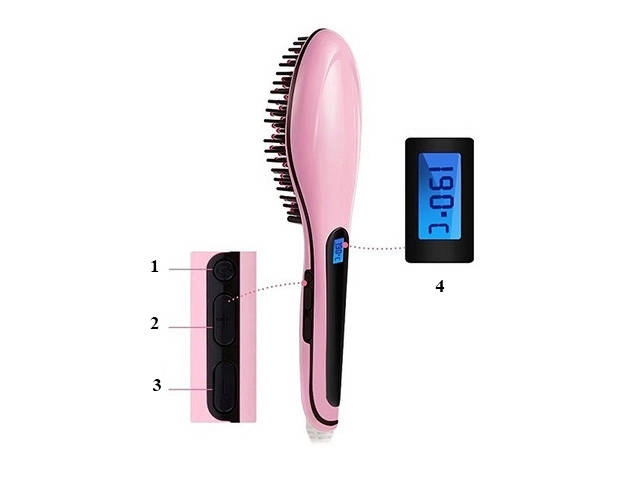 Electric Hair Straightening Brush with LCD Display