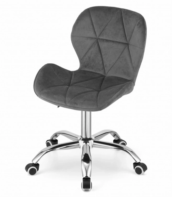 Swivel Office Chair Wide Backrest Velvet Gray