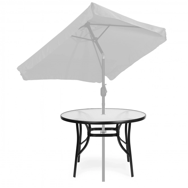 Round garden table 80 cm with parasol hole