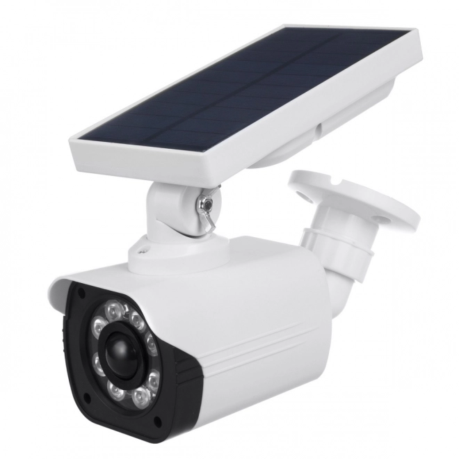 Solar dummy security camera with flashing light