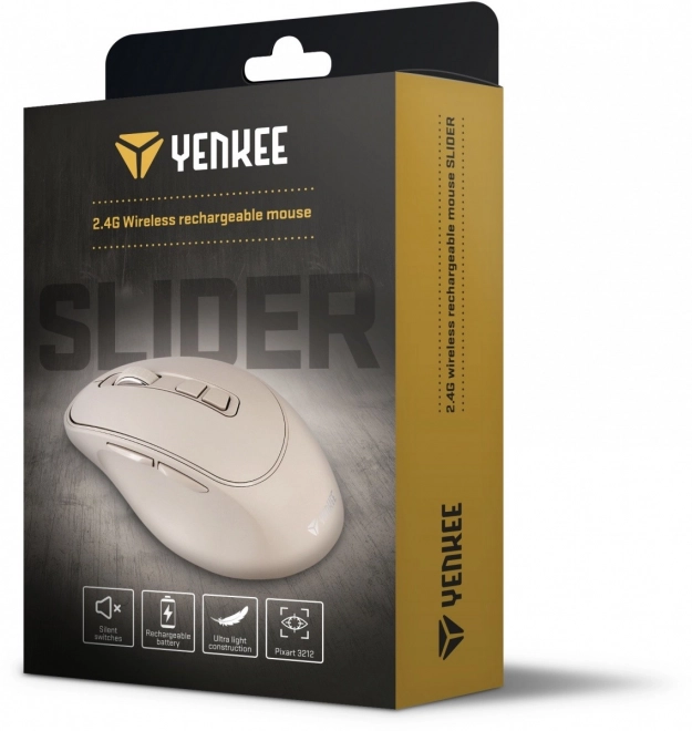 Mouse senza fili a batteria ricaricabile da 2,4 Ghz 6 pulsanti 2400DPI – Beige
