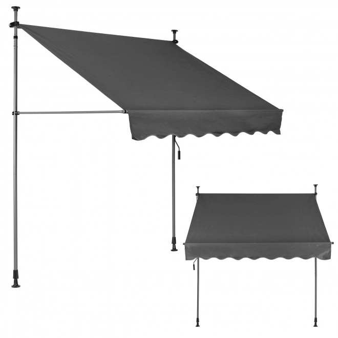 Height adjustable, waterproof balcony umbrella with manual crank
