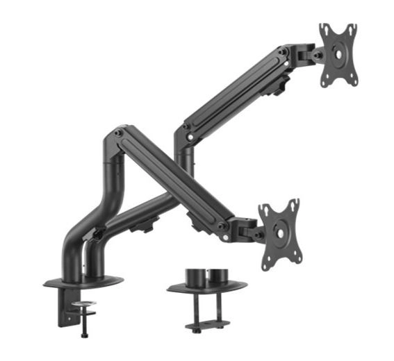 Adjustable holder for two monitors from 17" to 32"