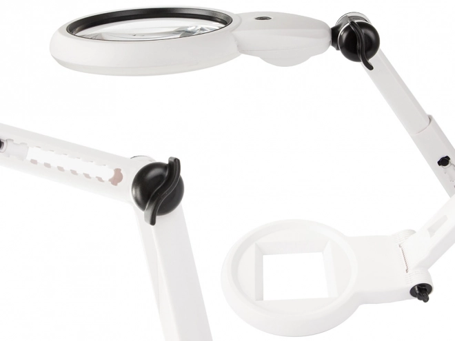 Desktop magnifying glass for jewelers with LED lighting and USB power