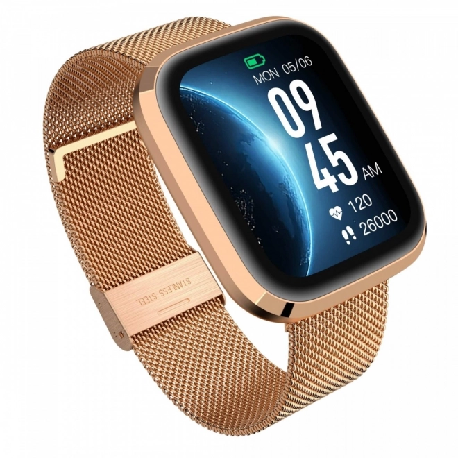 Garett smartwatch elegant design gold stainless steel