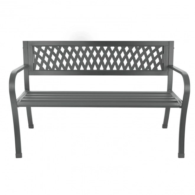 Garden bench with backrest, park bench for terrace and balcony, metal construction, graphite
